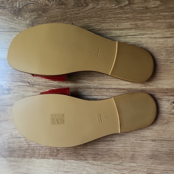 NEW Gucci Varadero Horsebit Fringed red leather sandals/slides size 39 - Picture 6 of 9
